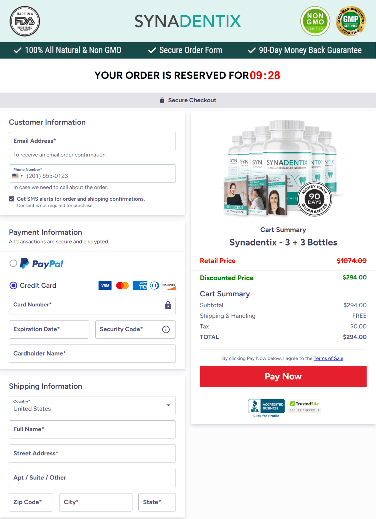 synadentix secure checkout